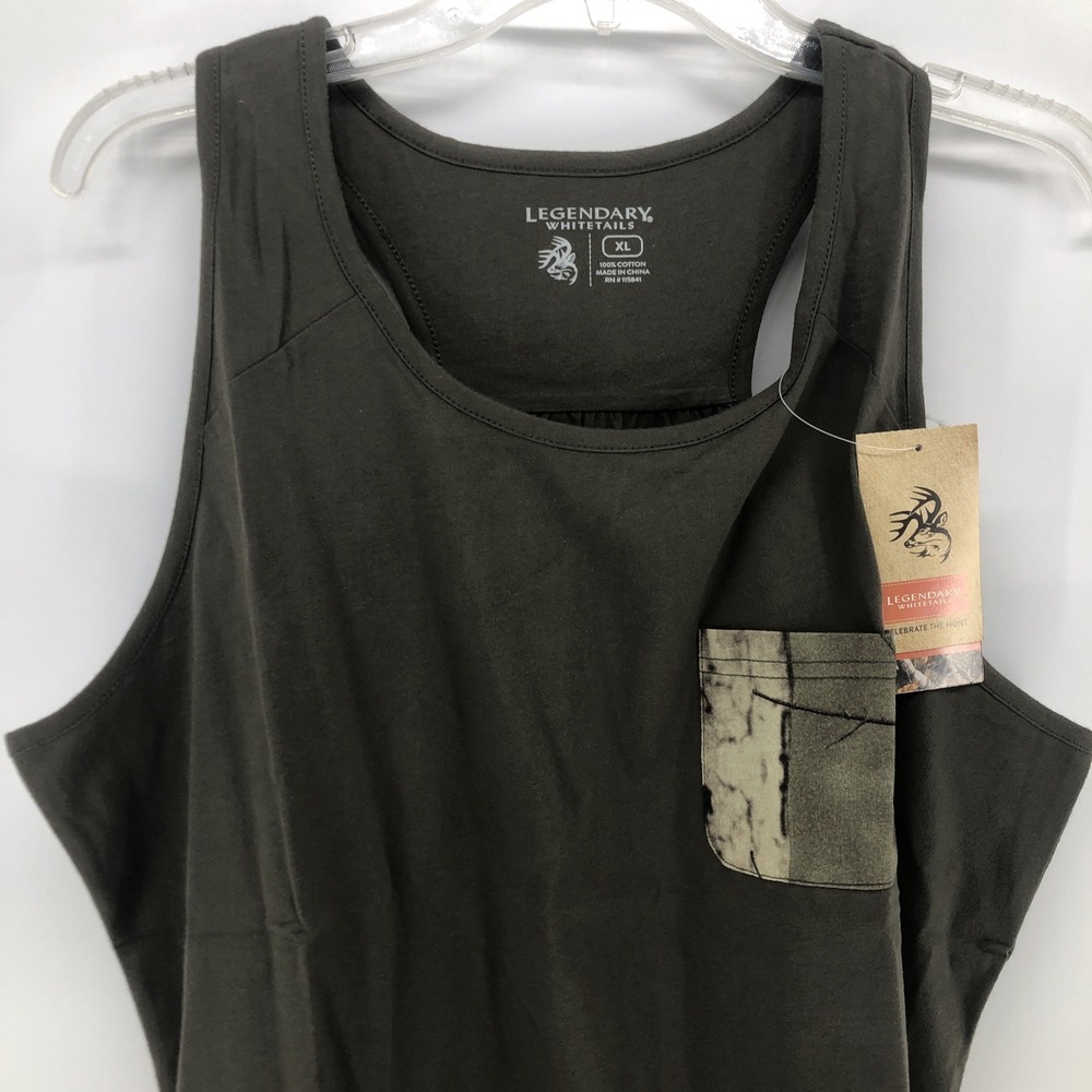 NWT Legendary Whitetails Camouflage Pocket Army Green Tank Top Womens XL - New